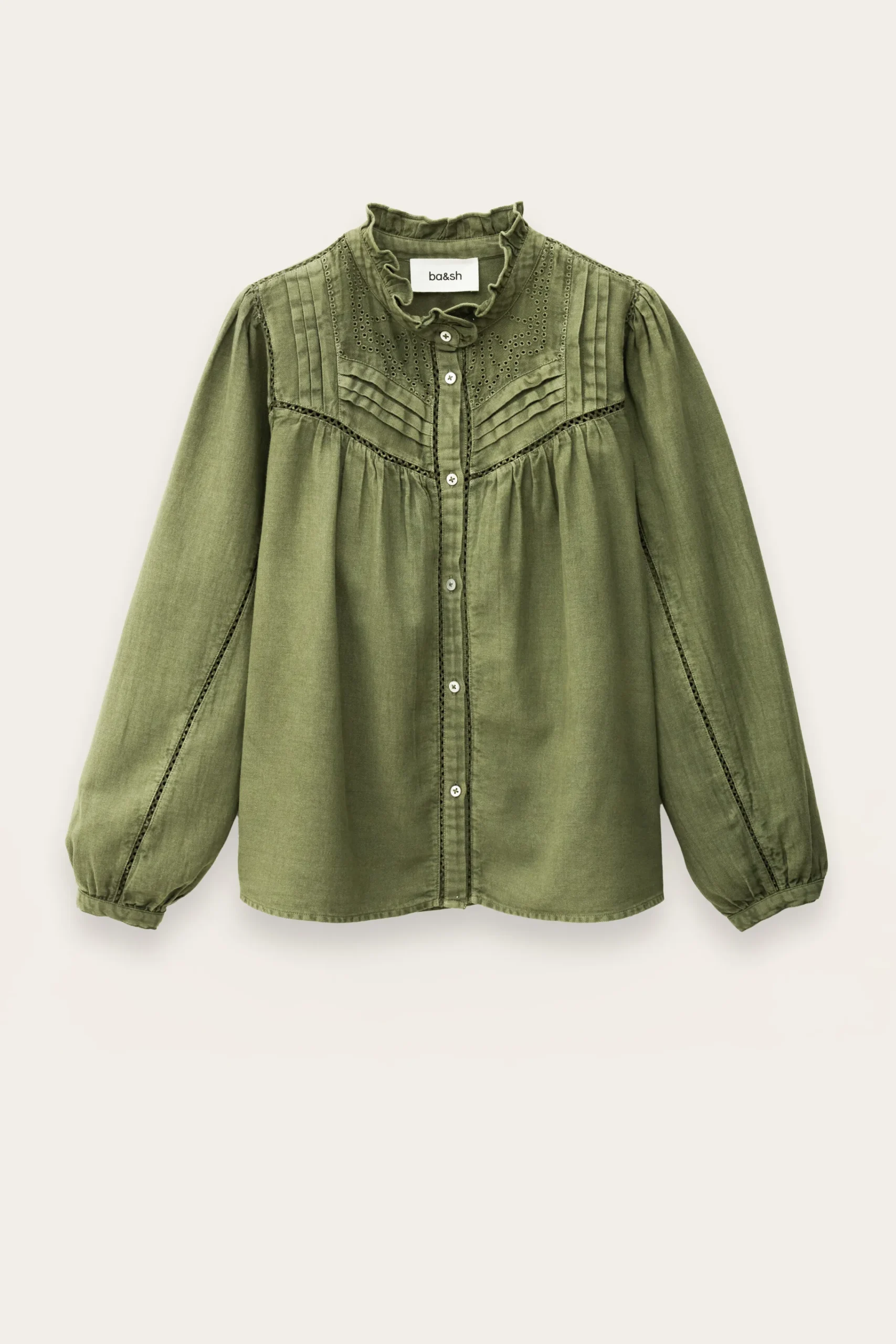 Ba&Sh GILDA blusa bordada VERDE Clearance