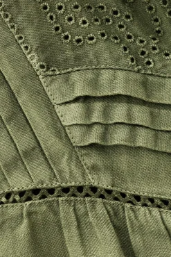 Ba&Sh GILDA blusa bordada VERDE Clearance
