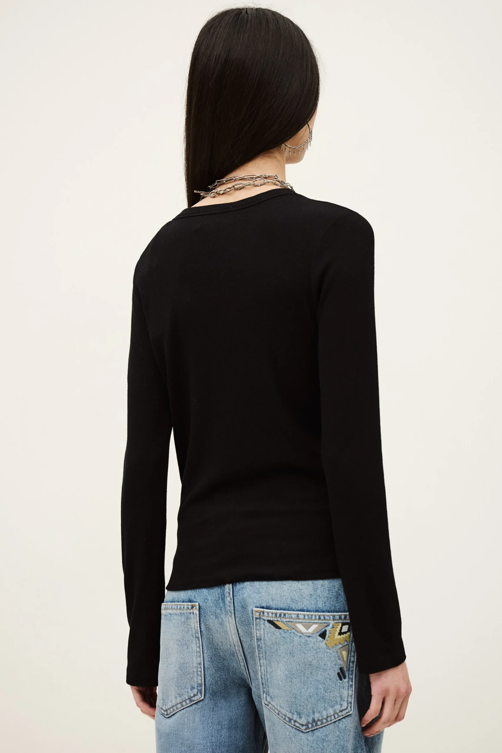 Ba&Sh GIULIA T-SHIRT NEGRO