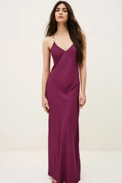 Ba&Sh HANY vestido espalda descubierta viscosa PÚRPURA Hot