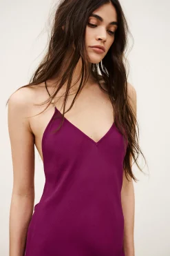 Ba&Sh HANY vestido espalda descubierta viscosa PÚRPURA Hot