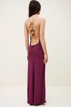 Ba&Sh HANY vestido espalda descubierta viscosa PÚRPURA Hot