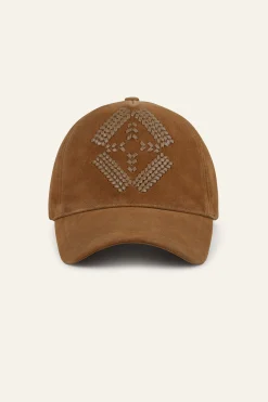 Ba&Sh HARSHA gorra de cuero MARRON New