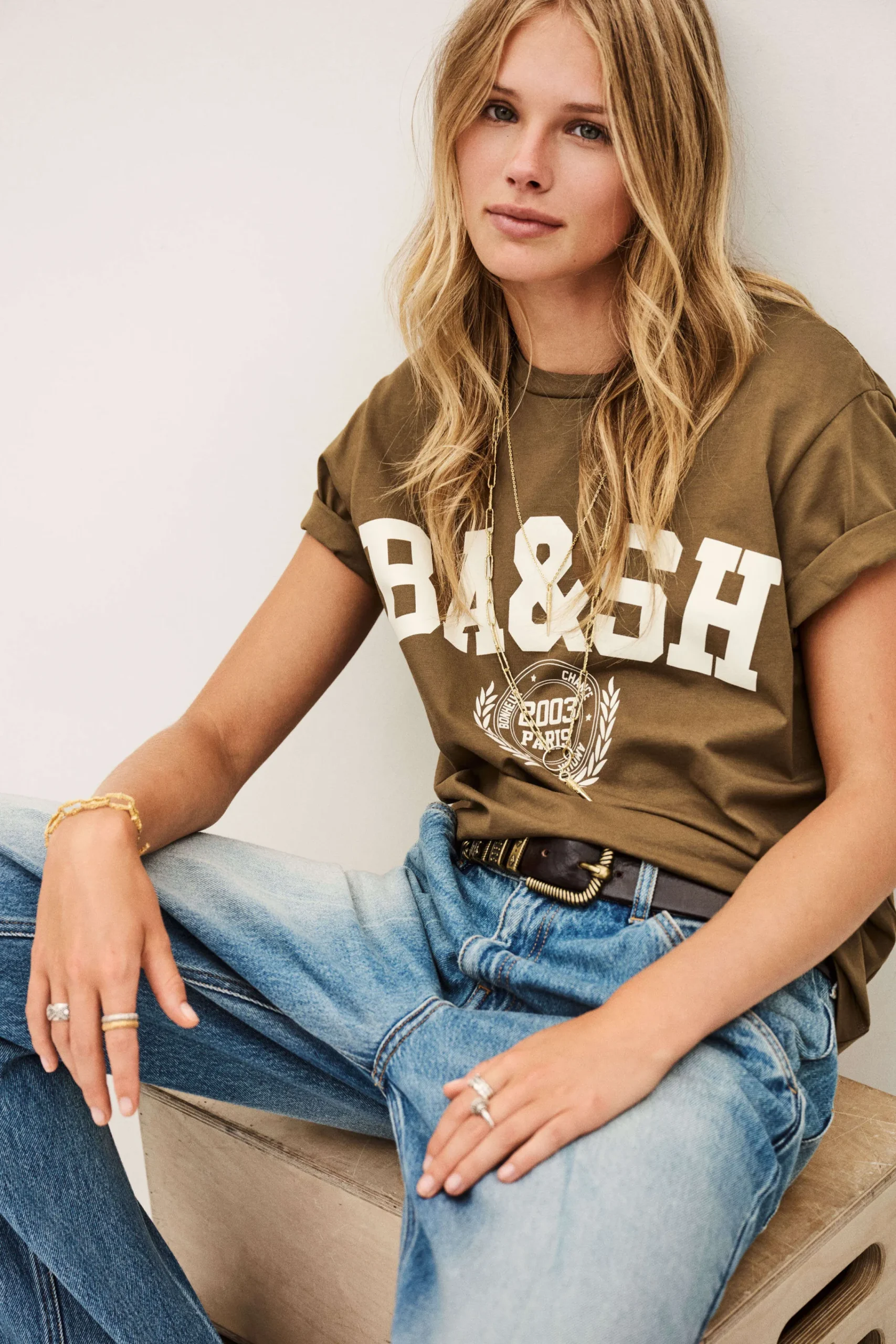 Ba&Sh IONI short-sleeved T-shirt MARRON Sale
