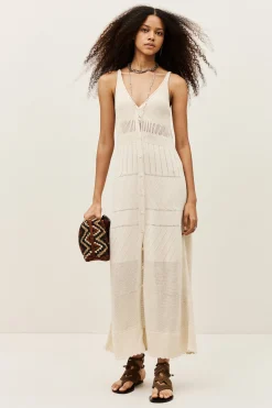 Ba&Sh JOELLE vestido midi ECRU Discount