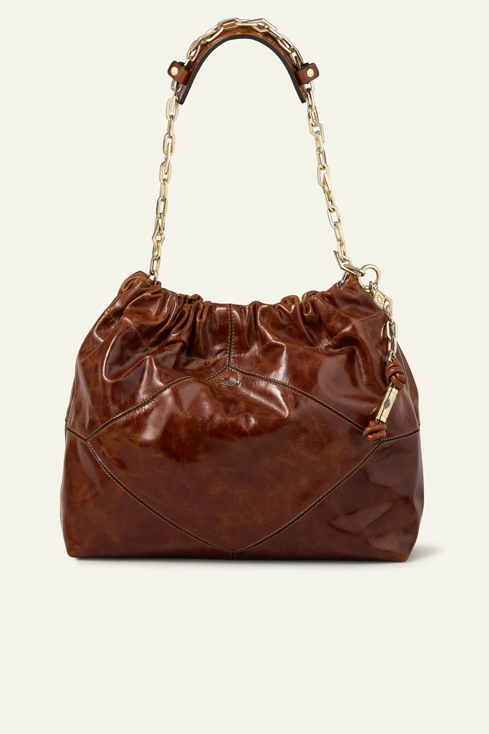 Ba&Sh JUNE bolso de mano de cuero MARRON Discount