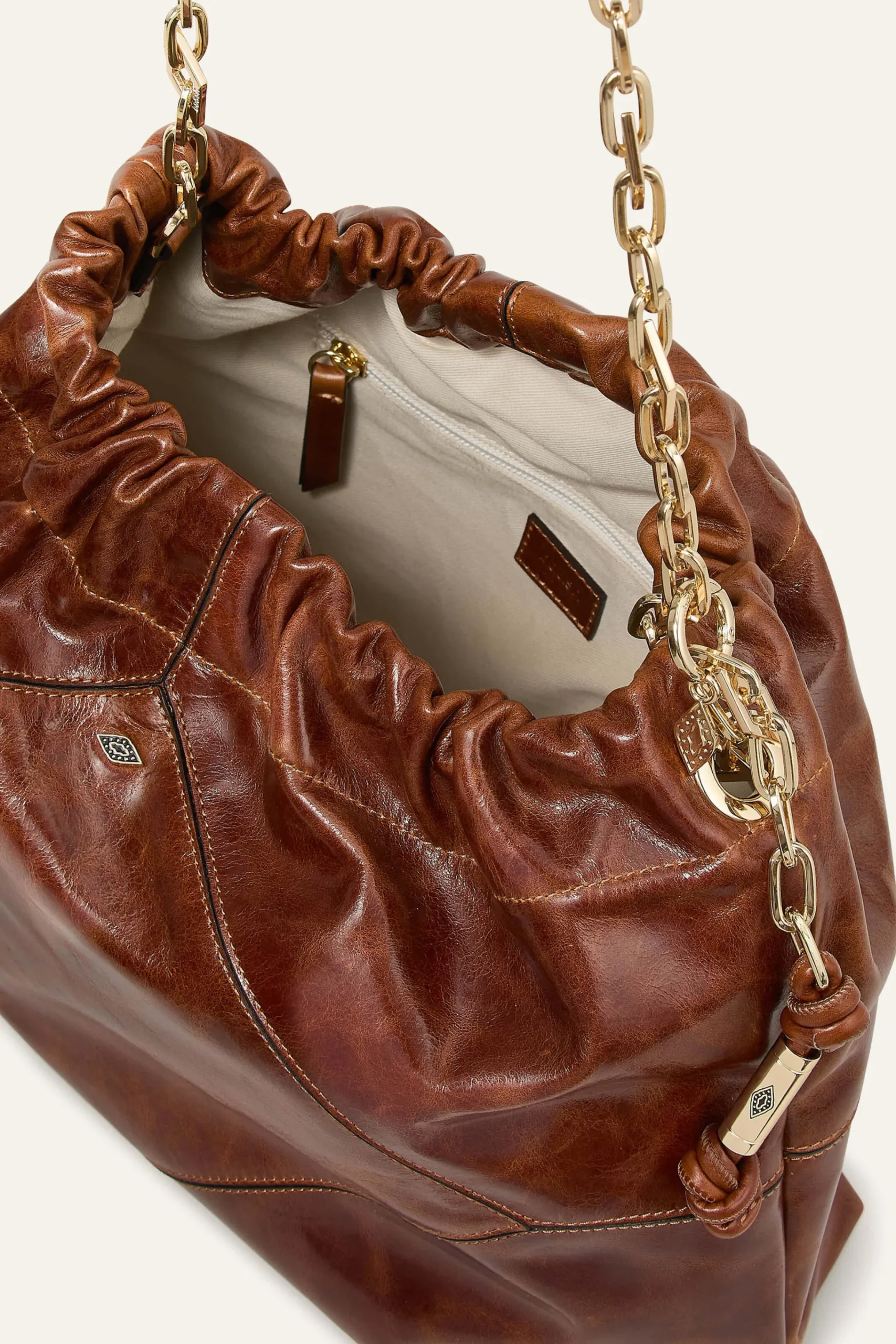 Ba&Sh JUNE bolso de mano de cuero MARRON Discount