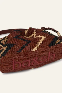 Ba&Sh JUNE bolso de mano de rafia tribal NEGRO Sale