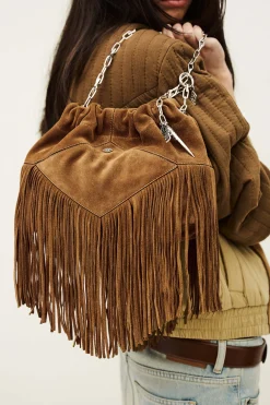 Ba&Sh JUNE bolso mini de ante MARRON New