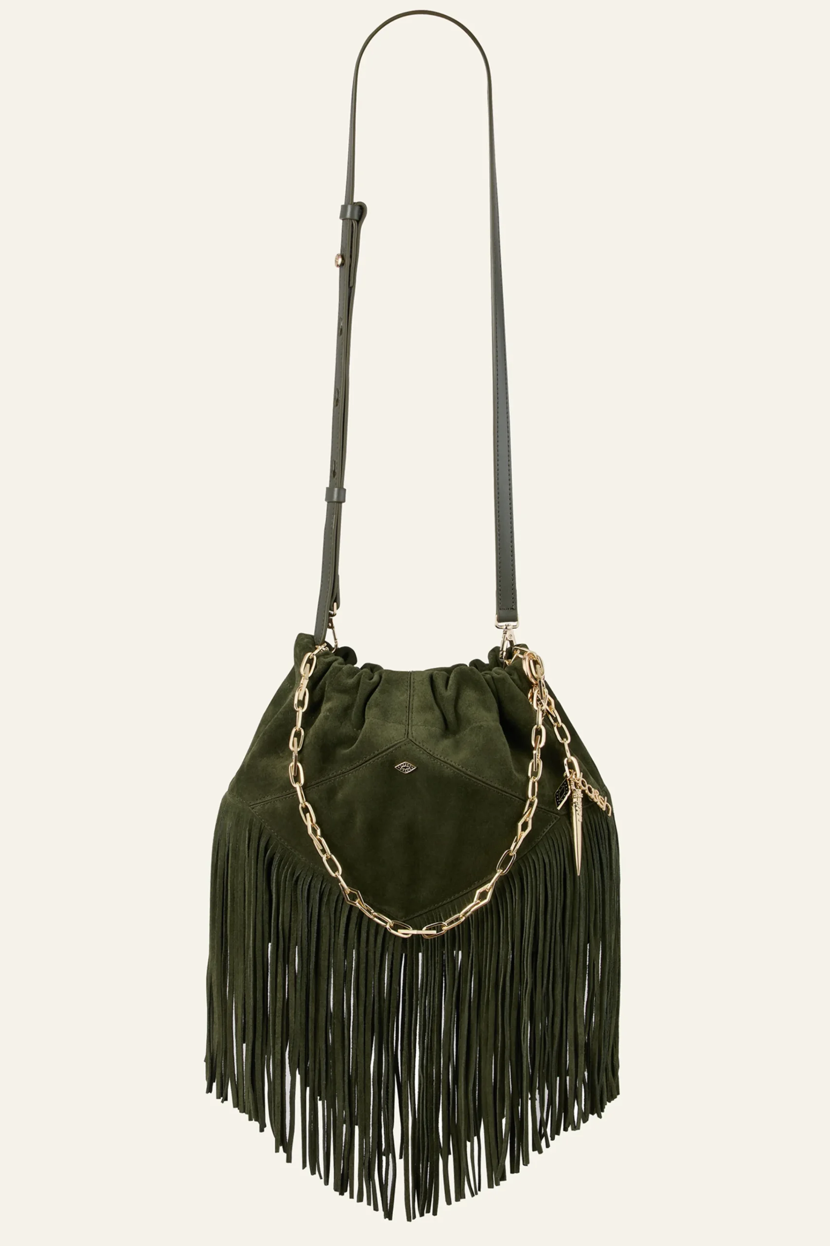 Ba&Sh JUNE bolso mini de ante VERDE