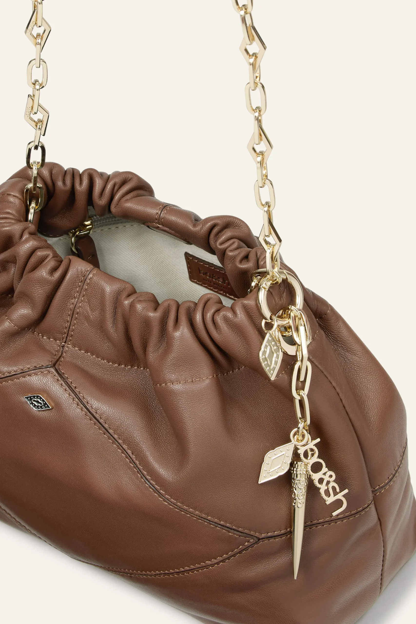 Ba&Sh JUNE bolso mini de cuero MARRON