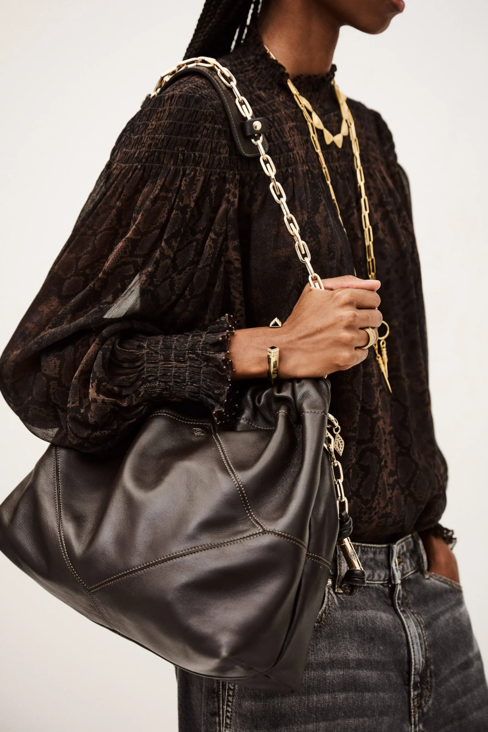 Ba&Sh JUNE bolso tote bag MARRON Best