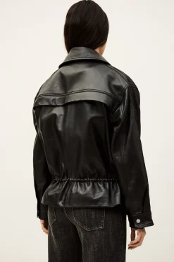 Ba&Sh KASSIA chaqueta de cuero oversize NEGRO Sale