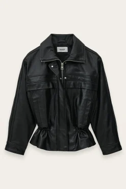 Ba&Sh KASSIA chaqueta de cuero oversize NEGRO Sale