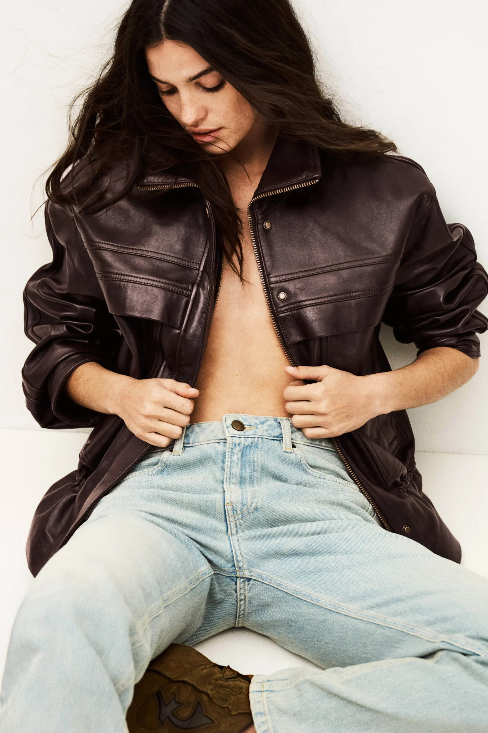 Ba&Sh KASSIA chaqueta de cuero oversize ROJO Online