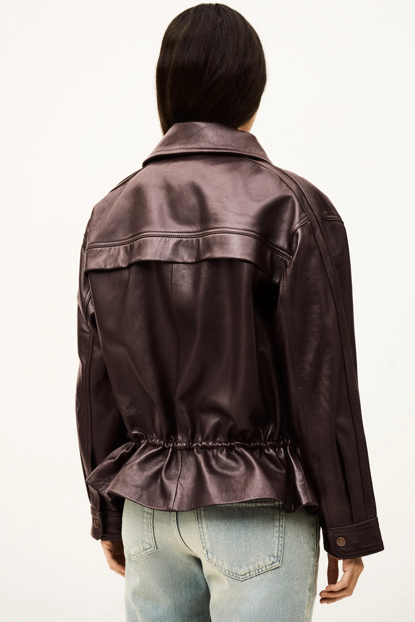 Ba&Sh KASSIA chaqueta de cuero oversize ROJO Online