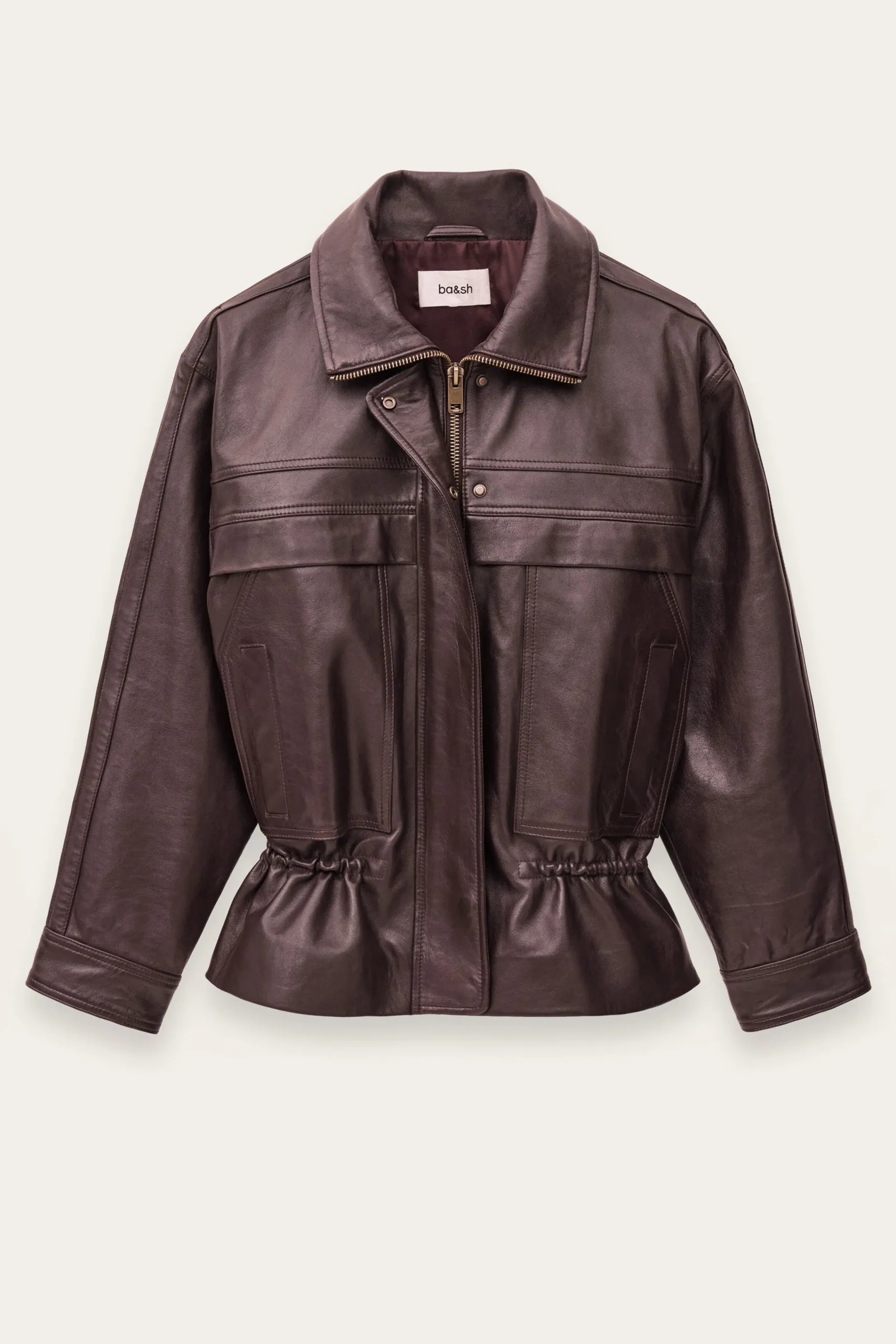 Ba&Sh KASSIA chaqueta de cuero oversize ROJO Online