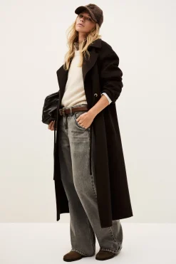 Ba&Sh KATE midi coat MARRON