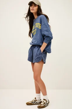 Ba&Sh KELY pantalón corto deportivo de algodón € 85 AZUL Sale