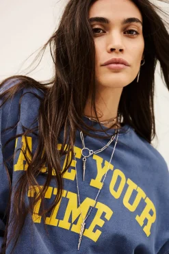 Ba&Sh KEYRA sudadera de algodón oversize AZUL Discount