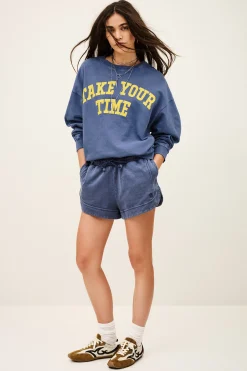 Ba&Sh KEYRA sudadera de algodón oversize AZUL Discount