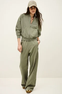 Ba&Sh KIRA sudadera de algodón con cremallera VERDE Sale