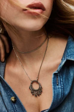 Ba&Sh LINA collar largo con aro GRIS Outlet