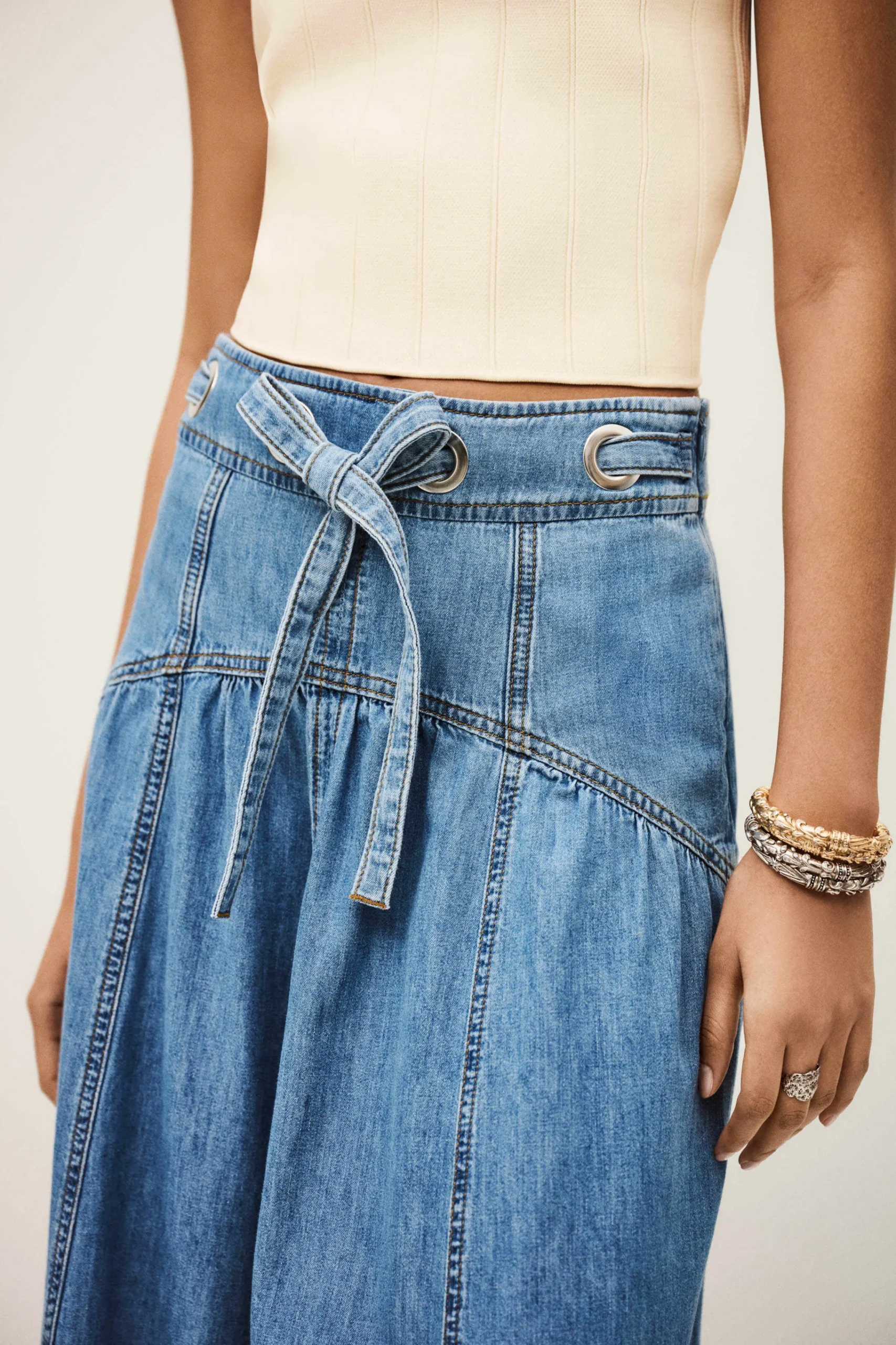 Ba&Sh LONIA falda midi AZUL Online