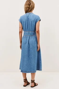 Ba&Sh LOVE vestido midi AZUL Sale