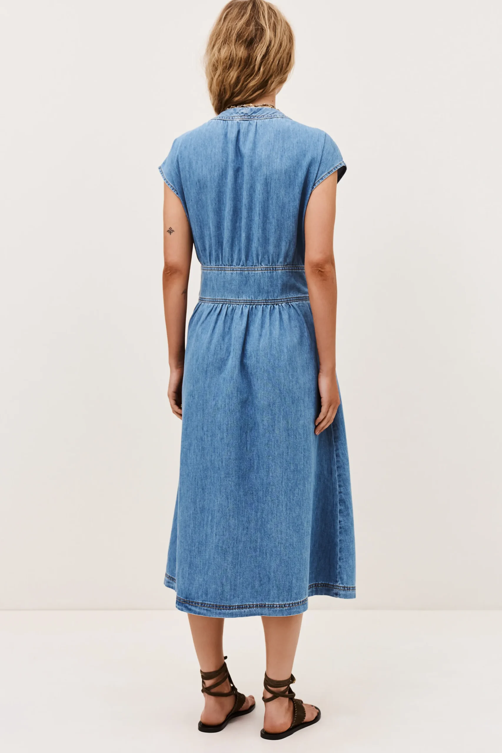Ba&Sh LOVE vestido midi AZUL Sale