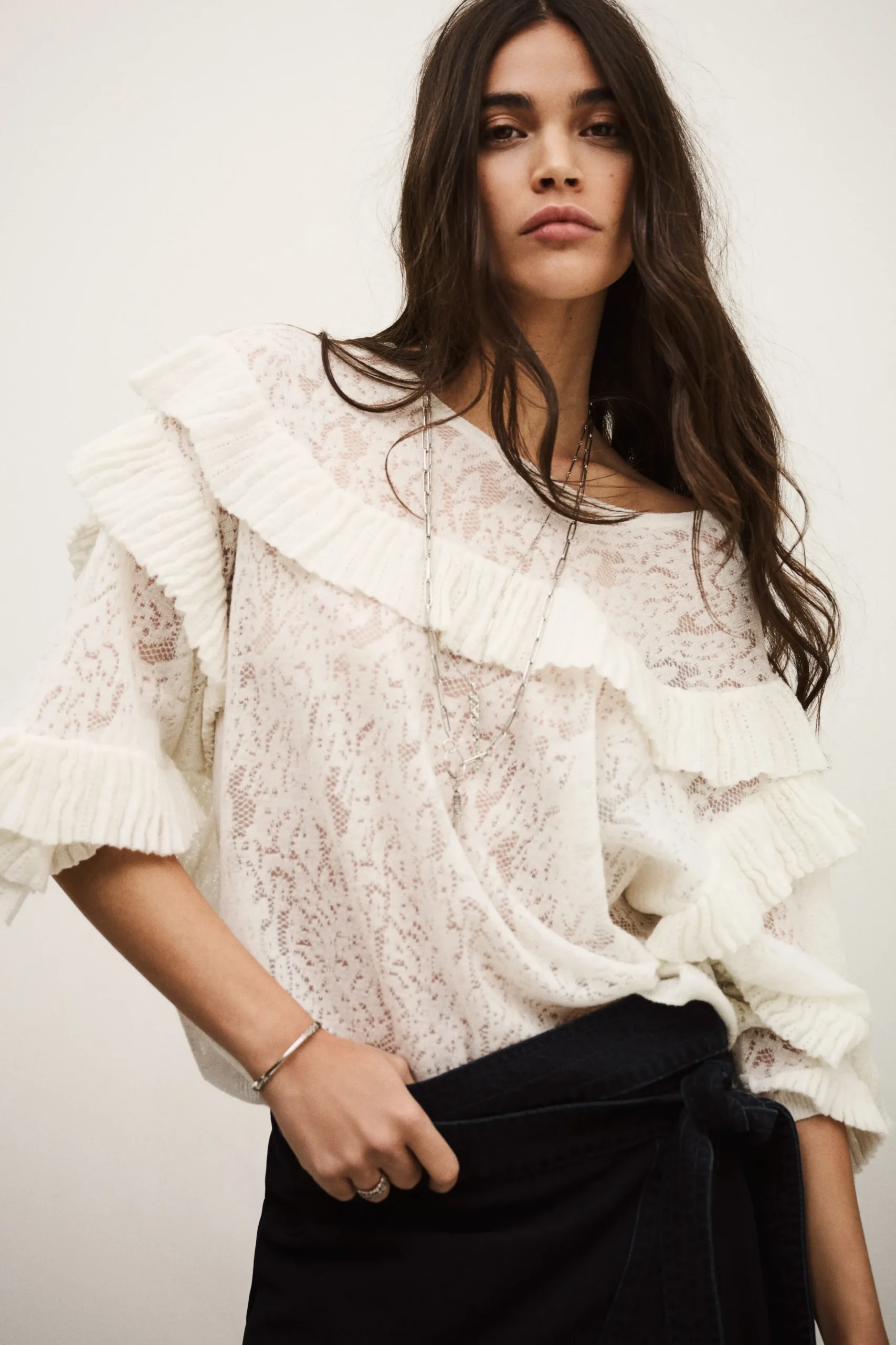 Ba&Sh LUCAS suéter de encaje oversize ECRU Outlet