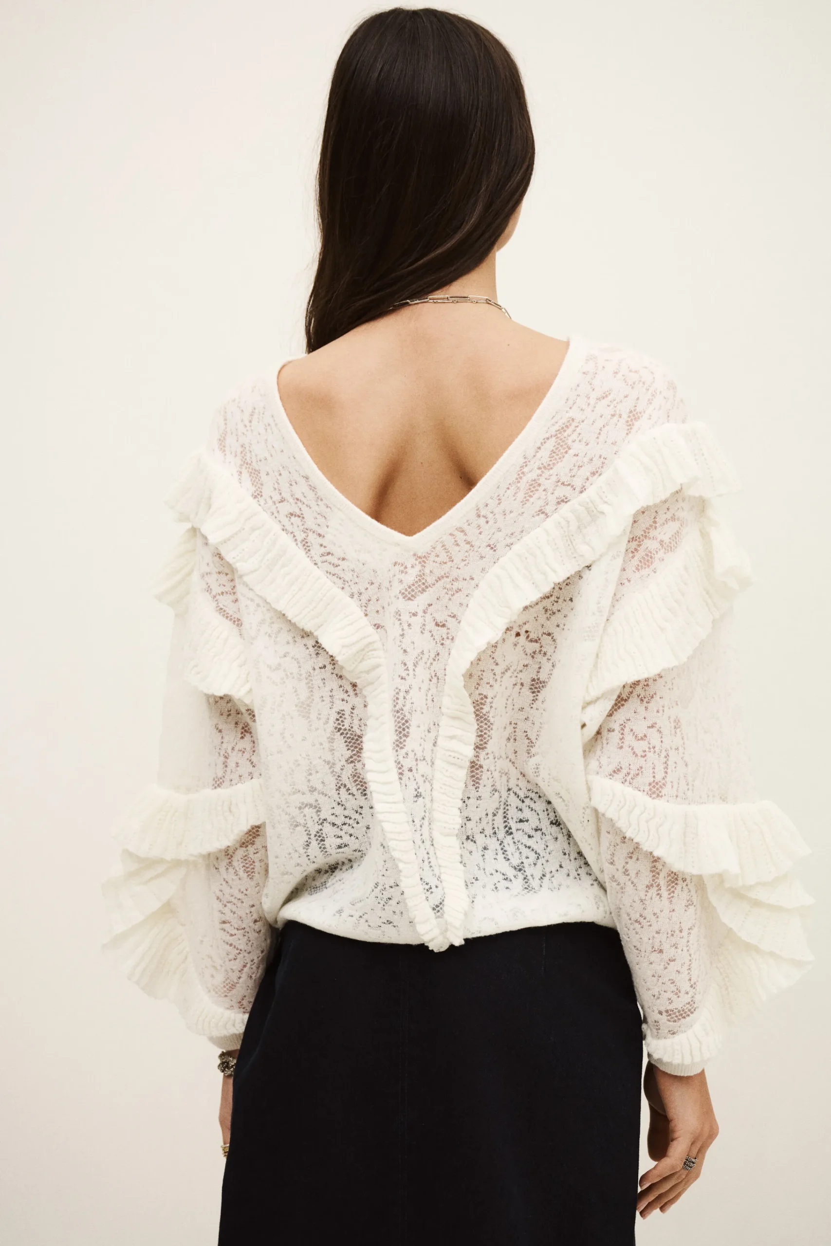 Ba&Sh LUCAS suéter de encaje oversize ECRU Outlet