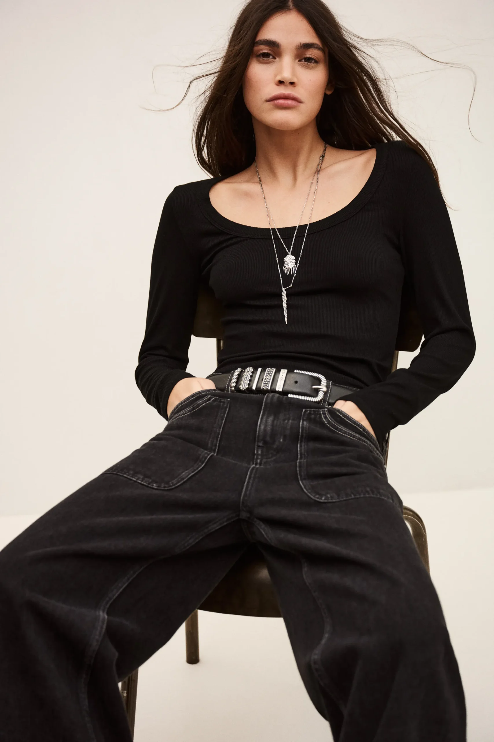 Ba&Sh LUISA T-SHIRT NEGRO