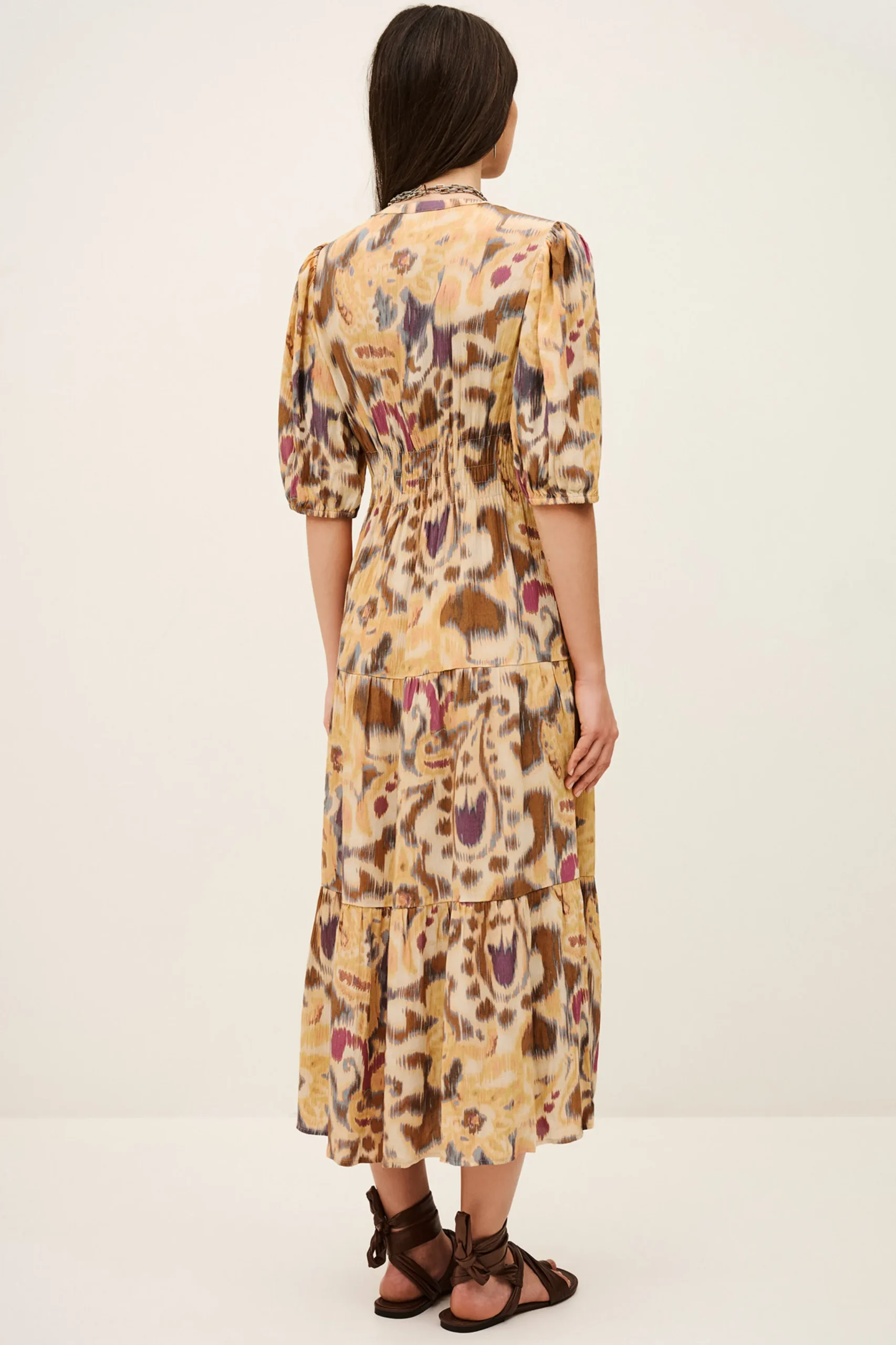 Ba&Sh MADELIA vestido midi estampado AMARILLO Discount