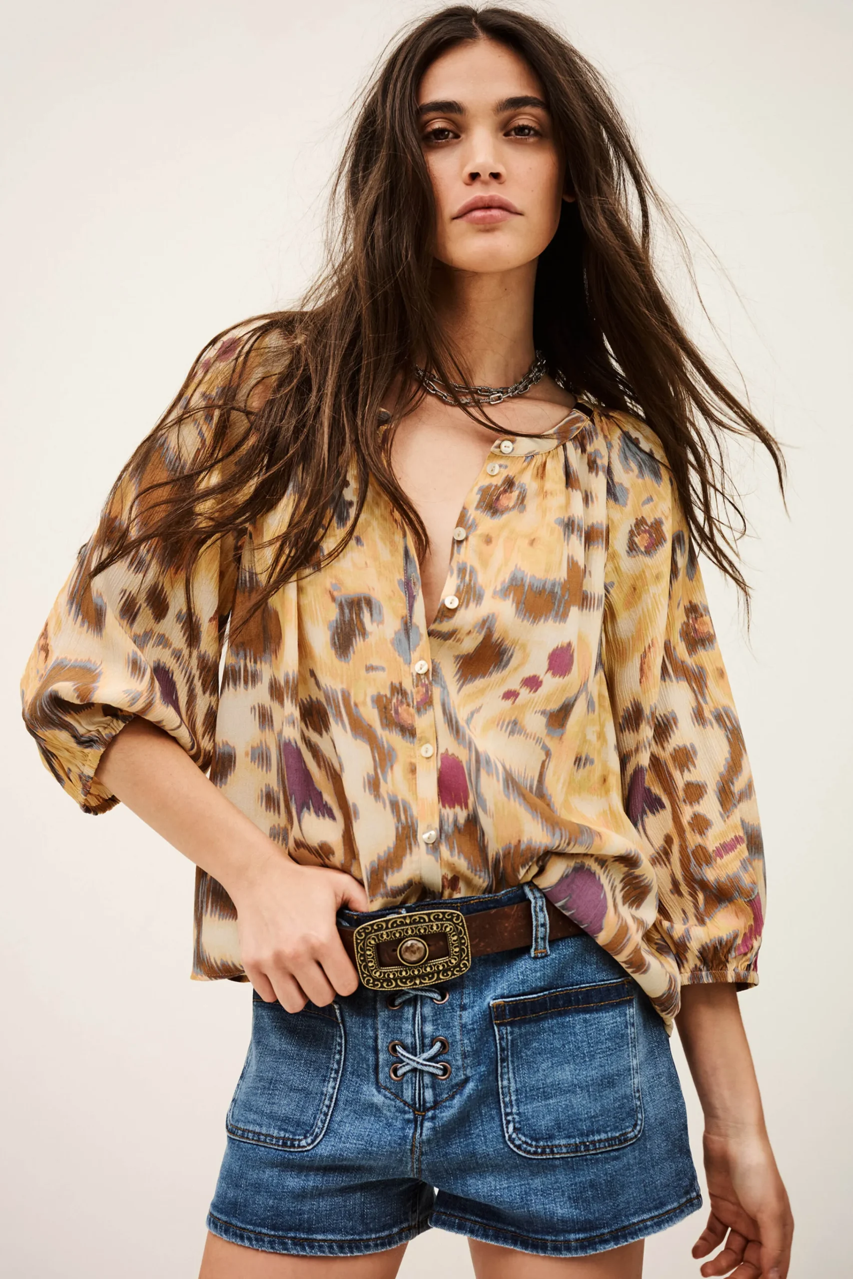 Ba&Sh MAELLE camisa estampada AMARILLO