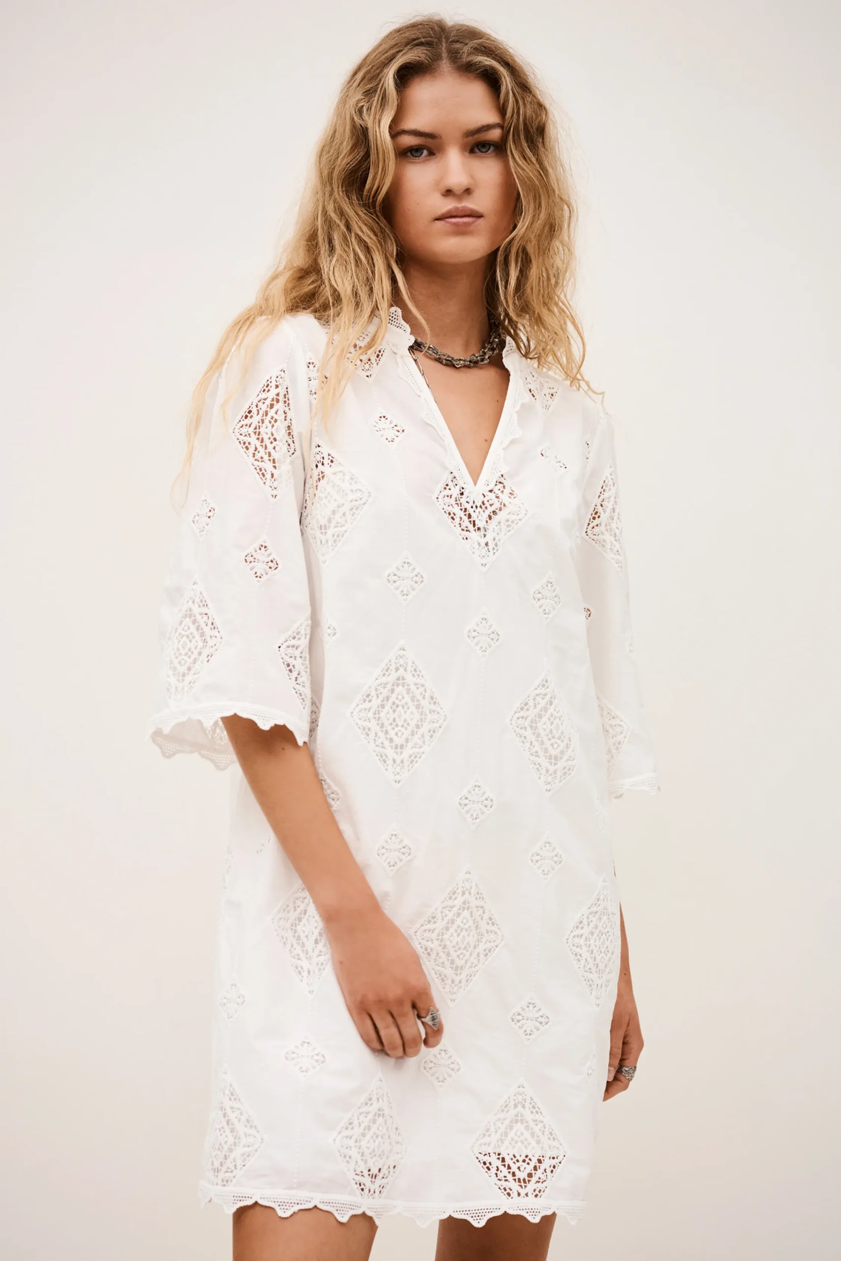 Ba&Sh MALO vestido corto ECRU