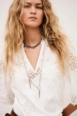 Ba&Sh MALO vestido corto ECRU