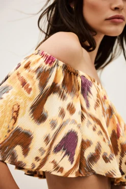 Ba&Sh MANTHEA top bustier con volantes AMARILLO Hot