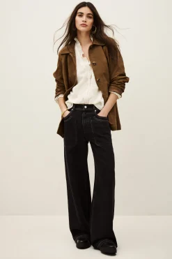 Ba&Sh MARIO chaqueta larga de terciopelo MARRON New