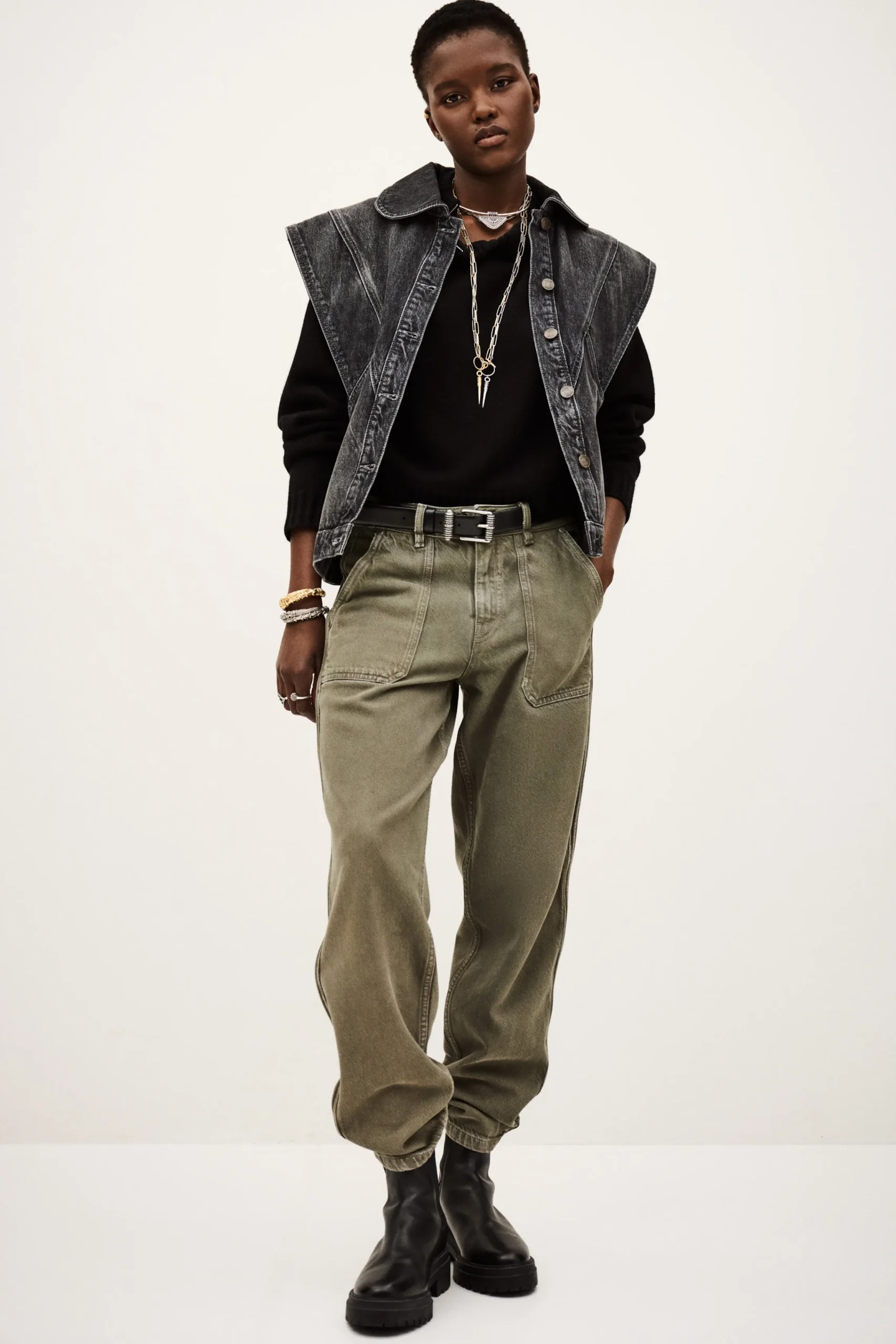 Ba&Sh MAX chaqueta vaquera oversize NEGRO Sale