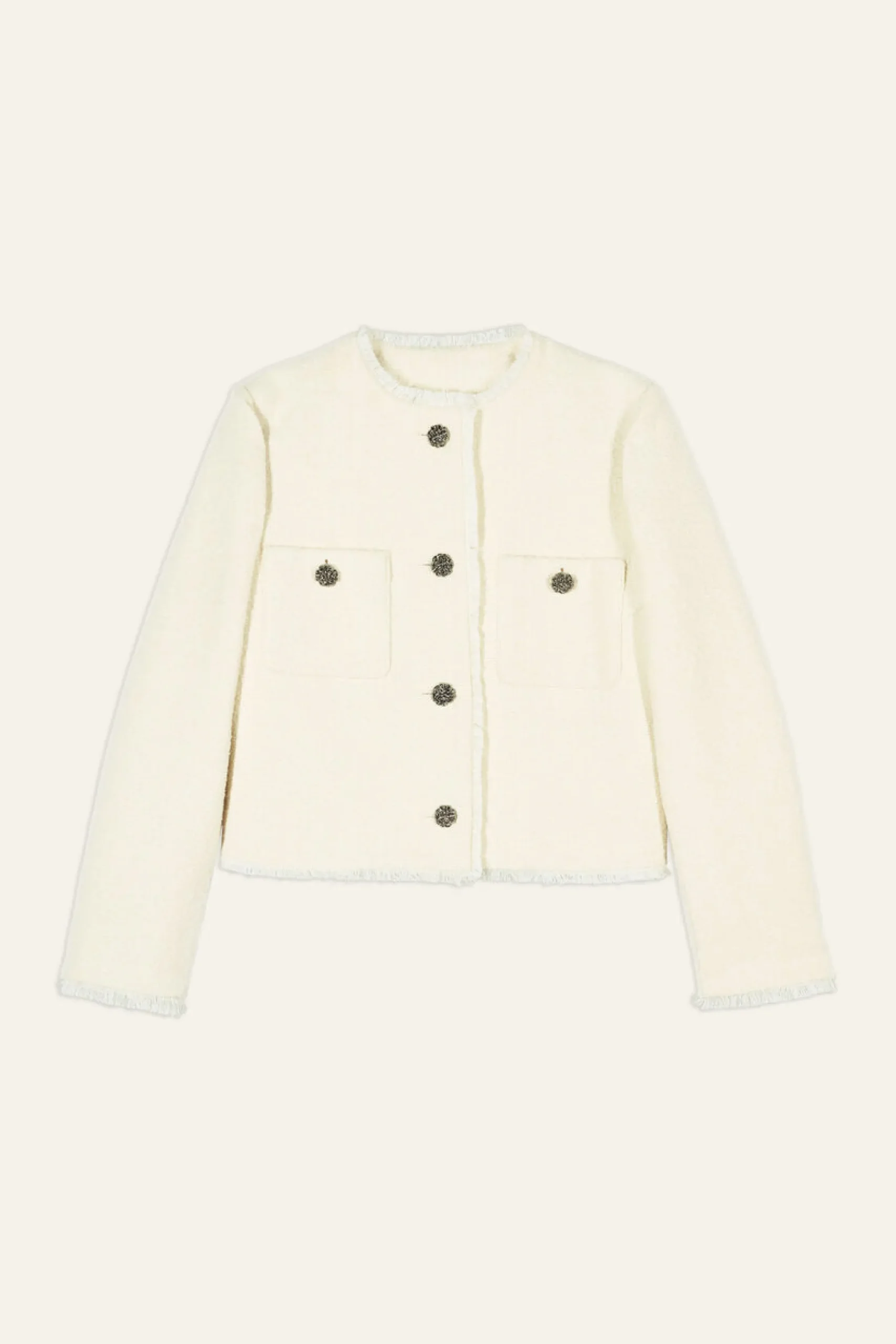 Ba&Sh MERA chaqueta con bordes deshilachados ECRU Outlet