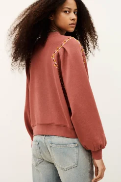 Ba&Sh MESTA sudadera bordada PINK Hot