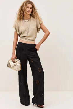 Ba&Sh MIKE pantalón ancho € 245 NEGRO Online