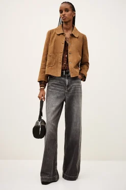 Ba&Sh MILAS chaqueta de corte recto MARRON Clearance