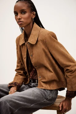 Ba&Sh MILAS chaqueta de corte recto MARRON Clearance