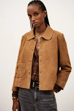 Ba&Sh MILAS chaqueta de corte recto MARRON Clearance