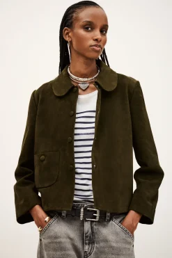 Ba&Sh MILAS chaqueta de corte recto VERDE Clearance