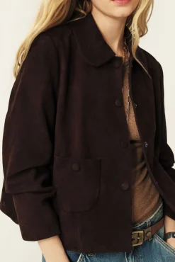 Ba&Sh MILAS chaqueta de corte recto MARRON Hot