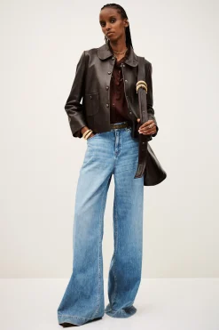Ba&Sh MILOS chaqueta con cuello peter pan MARRON Online