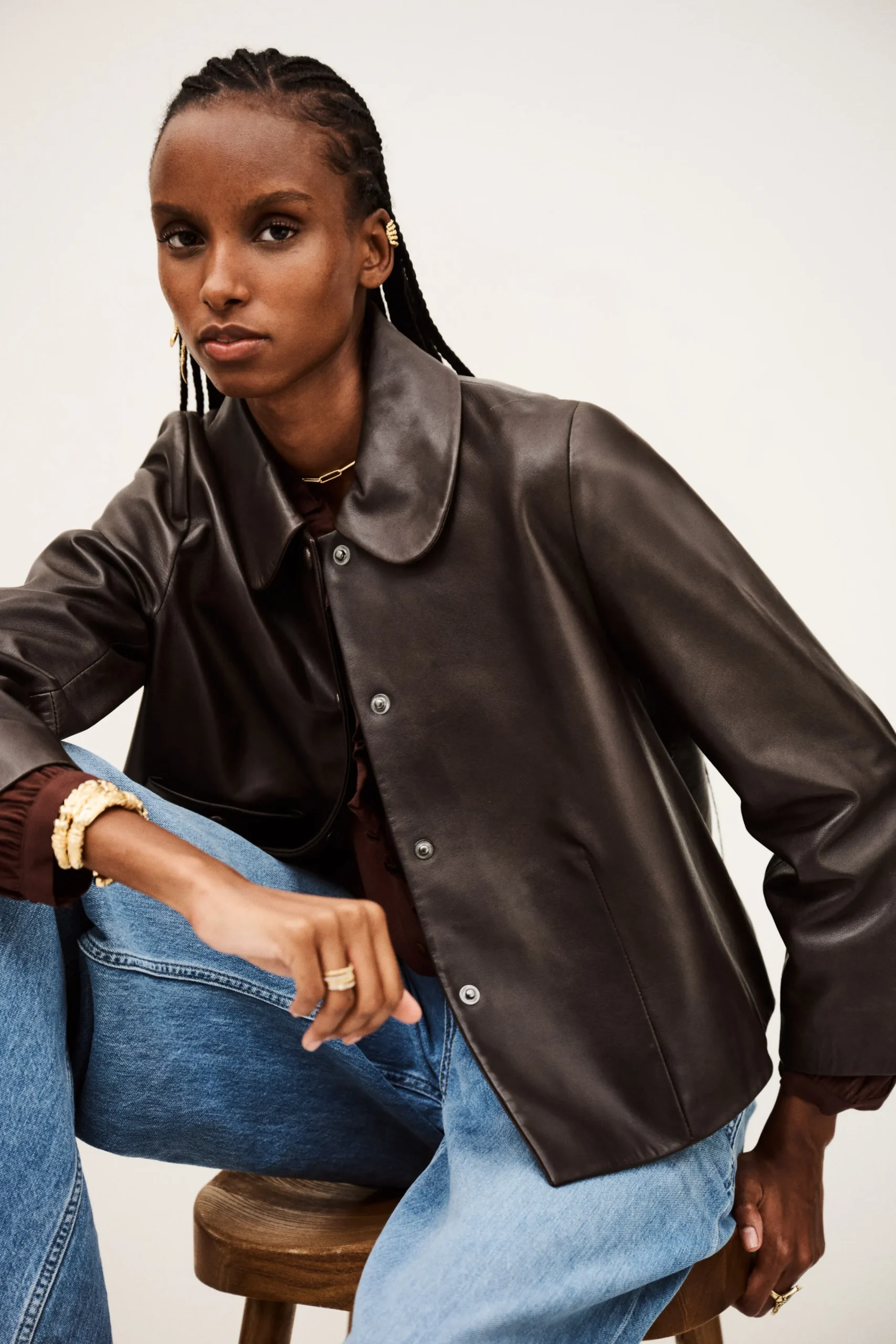 Ba&Sh MILOS chaqueta con cuello peter pan MARRON Online